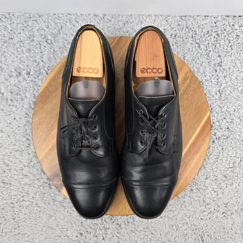 Allen Edmonds Men 12D Fairgate Black Leather Cap Toe Office Oxford Dress Shoe